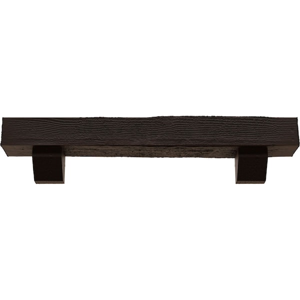 Kit W/ Ashford Corbels, Premium Hickory, 4H  X 6D X 72W Rough Sawn Faux Wood Fireplace ManteL